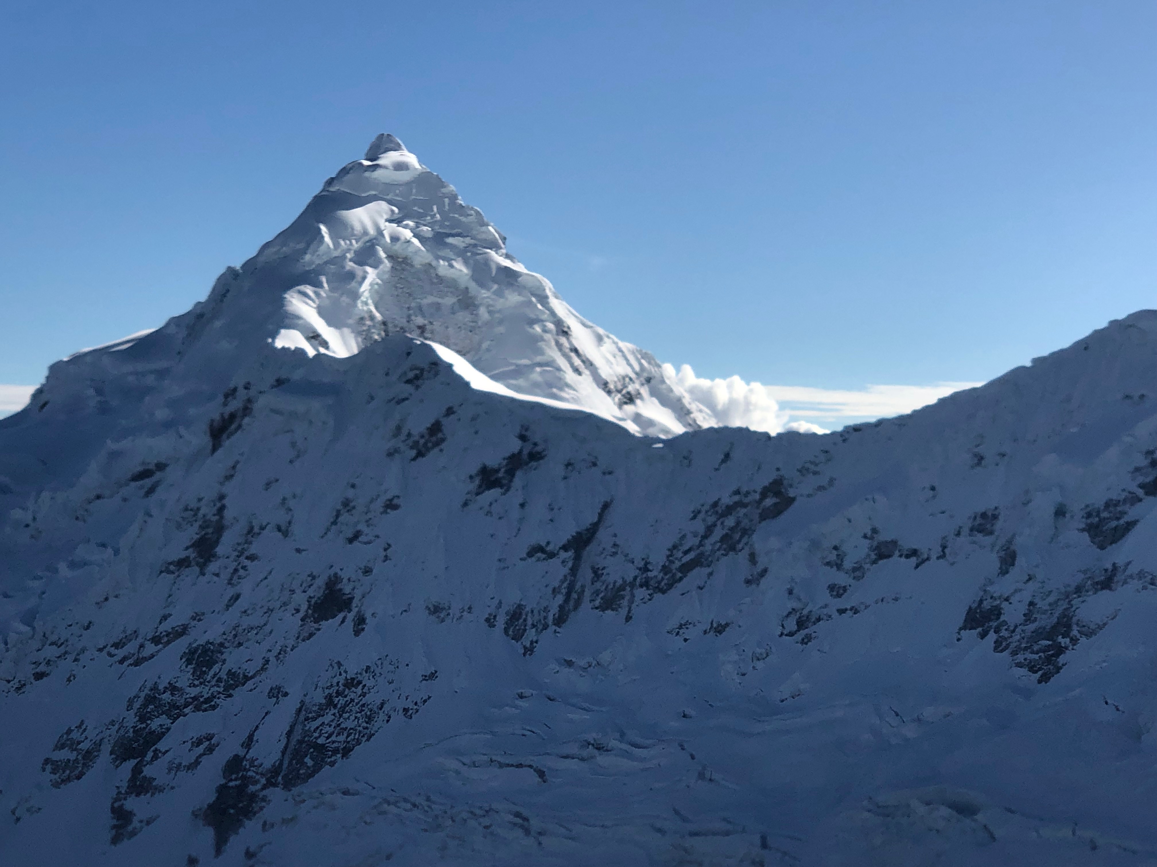 Tocllaraju as seen from the summit of Ishinca